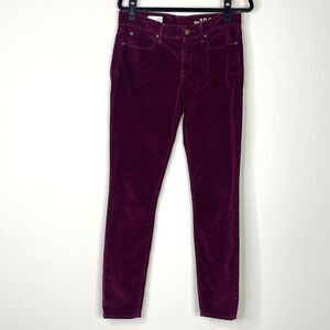 Gap Ruby Wine Velour Velvet Legging Jeans Women’s Size 27
